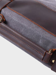 ダブルポケットキャンバスレザーカジュアルバイクバッグ