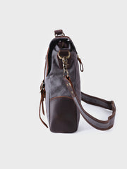 ダブルポケットキャンバスレザーカジュアルバイクバッグ