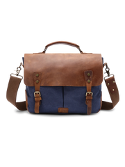 レザー&キャンバス メッセンジャーバッグ