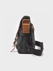 民族風柄&キャンバス パッチワークショルダーバッグ