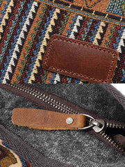 民族風柄&キャンバス パッチワークショルダーバッグ