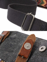 民族風柄&キャンバス パッチワークショルダーバッグ