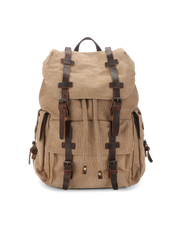 大容量キャンバスと本革のコンビネーション登山リュックサック