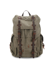 大容量キャンバスと本革のコンビネーション登山リュックサック