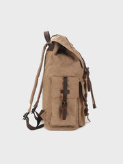 大容量キャンバスと本革のコンビネーション登山リュックサック