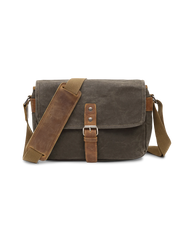 5色 キャンバスレザー混合 ショルダーバッグ