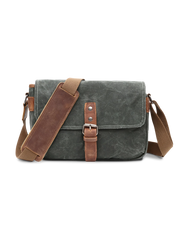 5色 キャンバスレザー混合 ショルダーバッグ