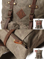 ワックスキャンバス アンティーク風リュックバック