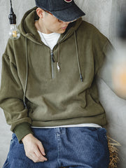 ハーフジップ フリース パーカー