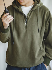 ハーフジップ フリース パーカー