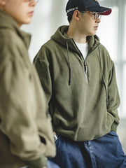 ハーフジップ フリース パーカー