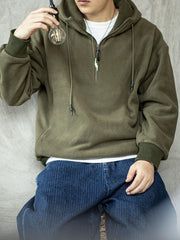 ハーフジップ フリース パーカー