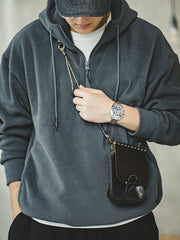 ハーフジップ フリース パーカー