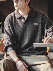 ヴィンテージ ジャカード ニットポロ