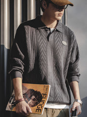 ヴィンテージ ジャカード ニットポロ