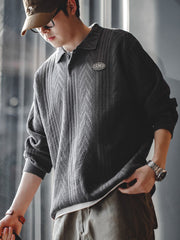 ヴィンテージ ジャカード ニットポロ