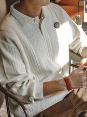 ヴィンテージ ジャカード ニットポロ