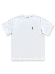 フラガール刺繍デザインクルーネック半袖Tシャツの全体像