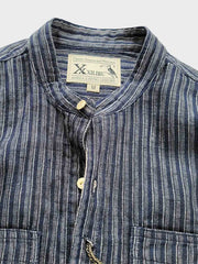 詳細画像: リネンとコットン混紡生地のディテール