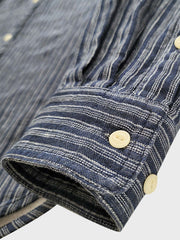 詳細画像: リネンとコットン混紡生地のディテール