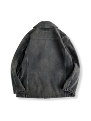 硫化染めブラックデニム 青果襟ワークジャケット