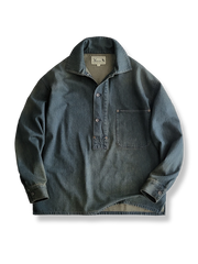 ハーフボタン デニムワークシャツ