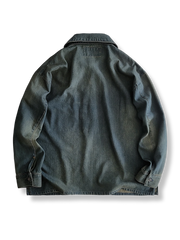 ハーフボタン デニムワークシャツ