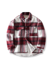 ウール混 チェック柄 ヘビーウェイト 長袖シャツ