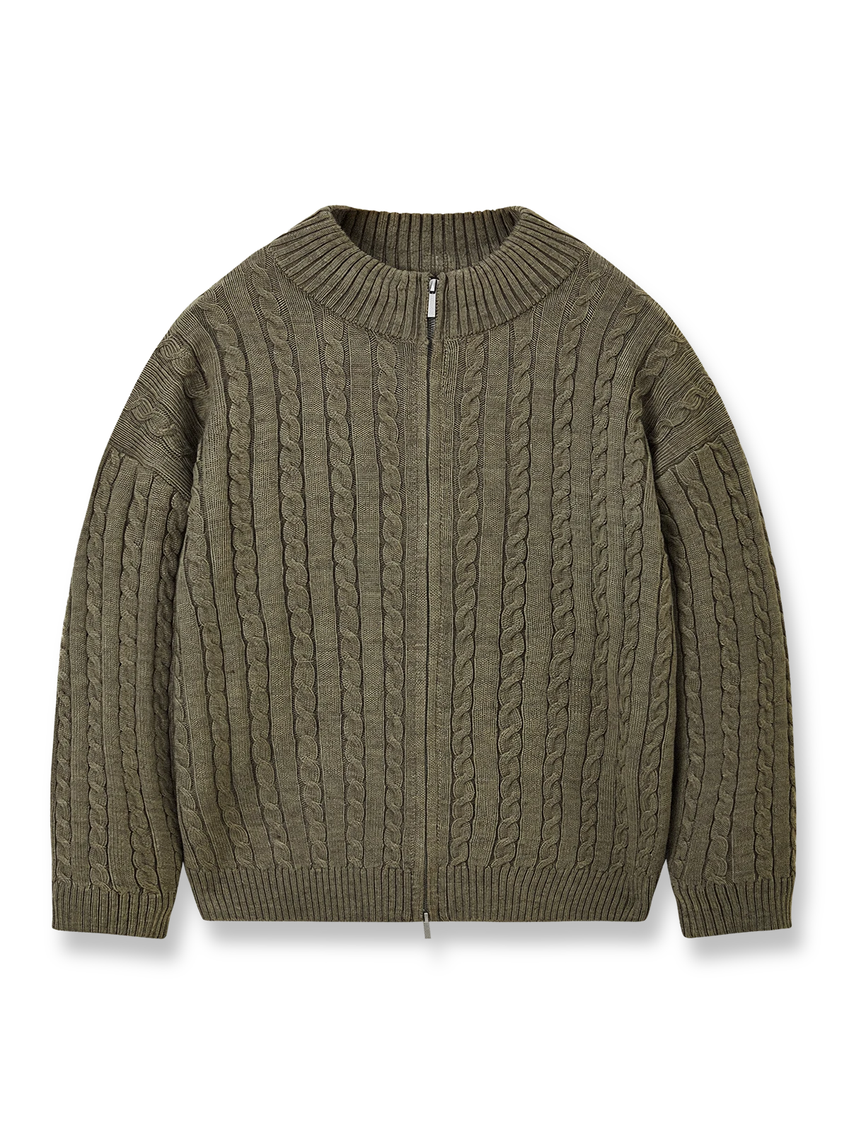 製品画像
"ウールケーブル編みジップカーディガン(厚手)、ウール混紡素材で編まれたケーブル編みデザイン、優れた保温性と耐久性を持ち、シワや色あせが少なく、冬季に最適な厚手のジップカーディガン"
詳細画像
"ウール混紡素材とケーブル編みデザインを組み合わせたジップカーディガン、7ゲージのコンピュータ制御編み機で編み上げられた織り方、細部にこだわり、毛玉ができにくい耐久性の高い仕上げ"