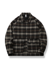 裏起毛 チェック柄 シャツジャケット