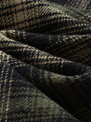 ダークトーンチェック柄長袖シャツ