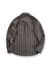 アメリカンヴィンテージリネンチェックストライプシャツ