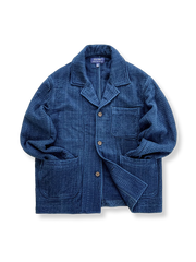 藍染め刺し子 フレンチワークジャケット