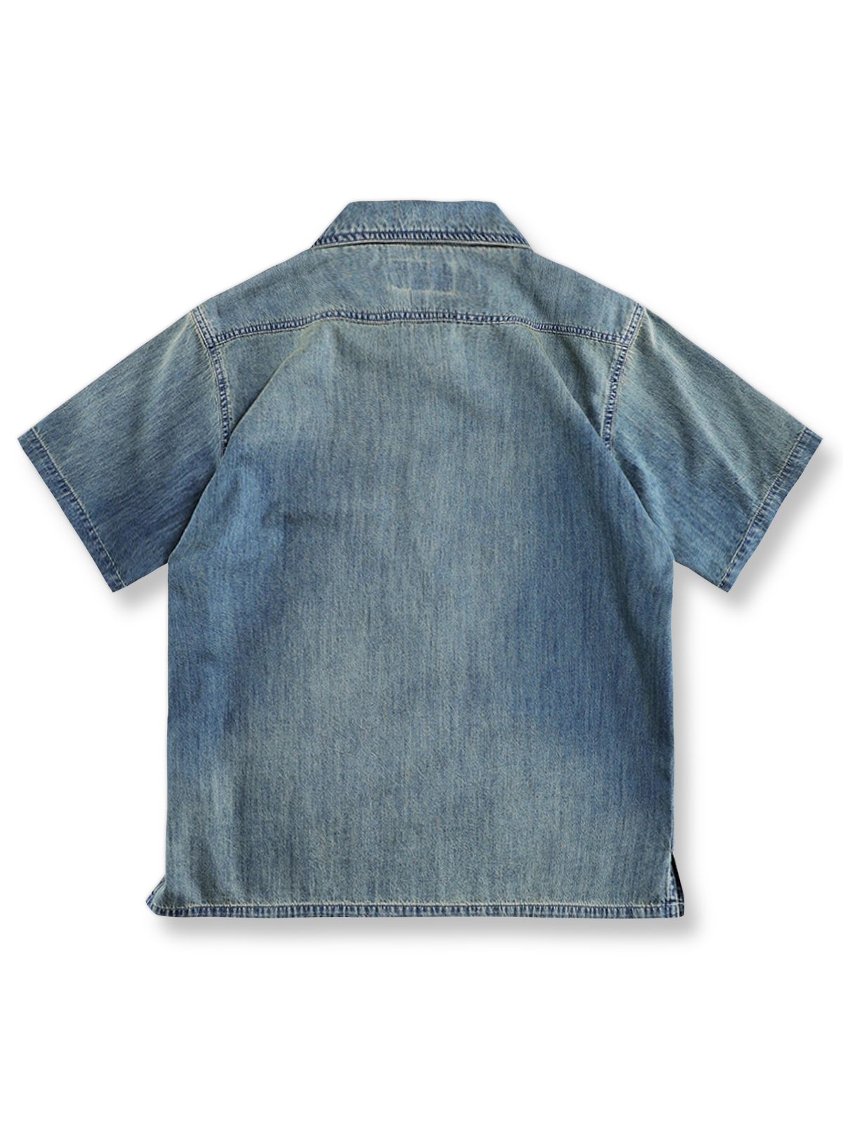 ヴィンテージワークスタイル デニム半袖シャツの正面全体図