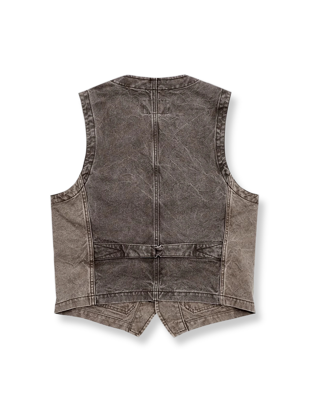 製品画像:ヴィンテージ加工を施した全コットン製アメカジワークベスト
詳細画像:ポケットディテールと水洗い抜染加工によるヴィンテージ風の質感