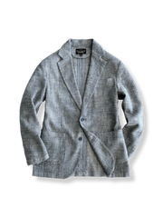 チェック柄 コットンリネンスーツジャケット