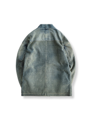藍染デニム刺し子袢纏ジャケット