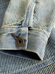 藍染デニム刺し子袢纏ジャケット