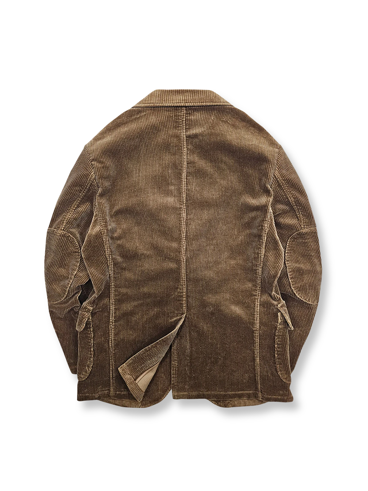 製品画像
クラシックなコーデュロイ素材のアメリカンヴィンテージスタイル ハンティング ブレザーの正面全体画像。天然本角ボタンとスリムフィットデザインが特徴。
詳細画像
コーデュロイ素材の繊細な畝のテクスチャと天然本角ボタンのディテールをクローズアップした画像。上品な質感とヴィンテージ感を強調。