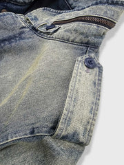 製品画像ALT代替テキスト
ヴィンテージアメリカンスタイルのM65ミリタリーフィールドデニムジャケット、タフな印象を与える多ポケットデザインと独特なウォッシュ加工が特徴。
詳細画像ALT代替テキスト
M65ミリタリーフィールドデニムジャケットのディテール、ウォッシュ加工で個性的な風合いを表現したポケット配置。