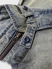 製品画像ALT代替テキスト
ヴィンテージアメリカンスタイルのM65ミリタリーフィールドデニムジャケット、タフな印象を与える多ポケットデザインと独特なウォッシュ加工が特徴。
詳細画像ALT代替テキスト
M65ミリタリーフィールドデニムジャケットのディテール、ウォッシュ加工で個性的な風合いを表現したポケット配置。