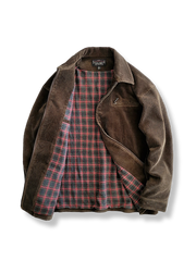 裏チェック柄 コーデュロイ ワークジャケット