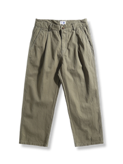 ヘリンボーン ワイドフィットパンツ