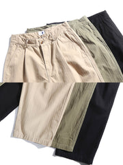 ヘリンボーン ワイドフィットパンツ