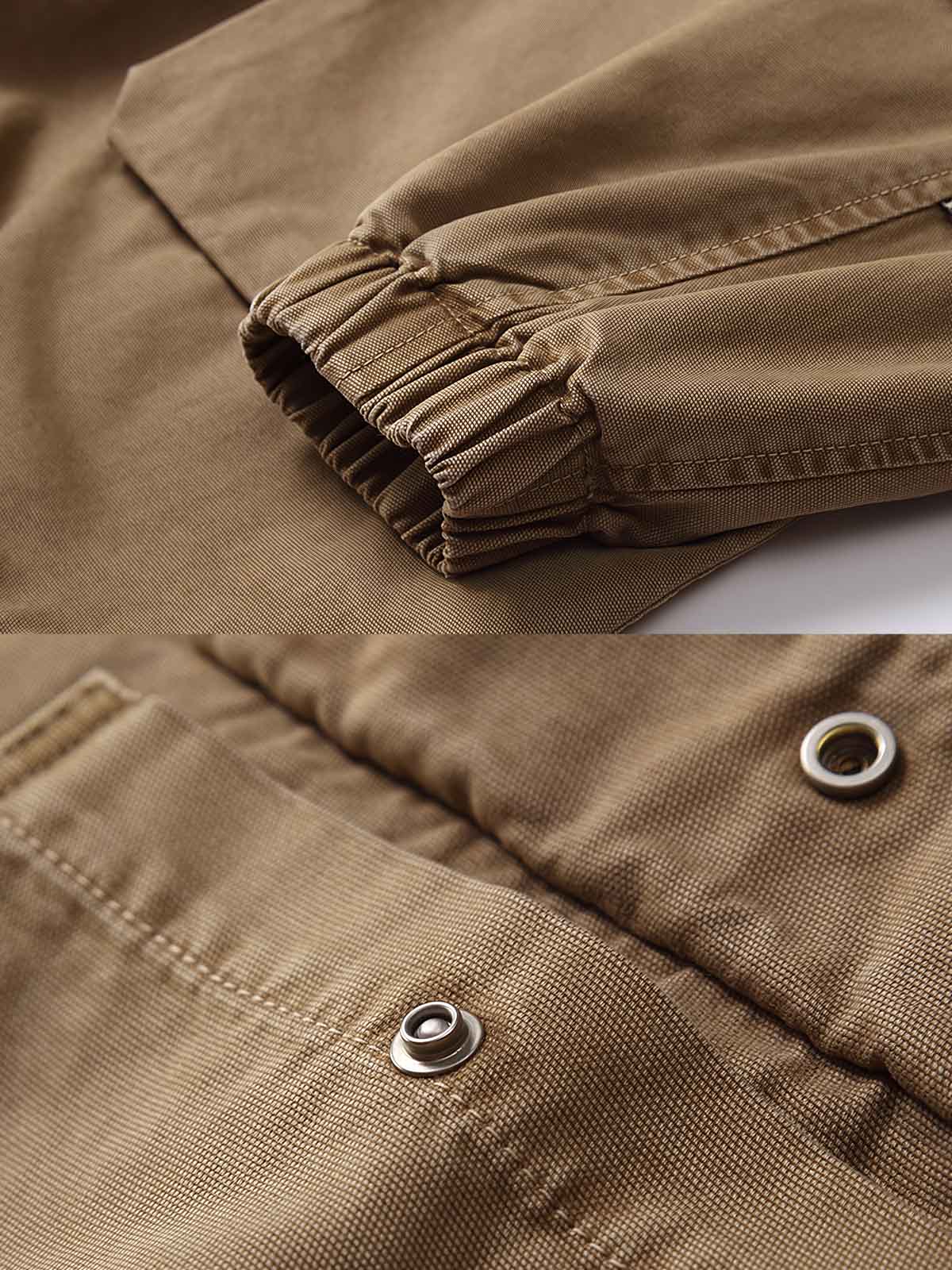 詳細画像: ワックス加工とビッグポケットのディテール