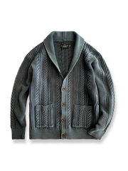 ストーングレーバティック染ニットカーディガン