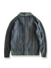 ストーングレーバティック染ニットカーディガン