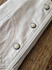 スタンドカラーリネン混シャツ