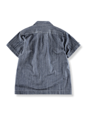 ナポリウィンザーカラーデニム半袖シャツ全体展示