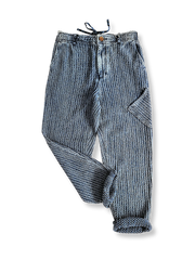 藍染刺し子素材カジュアルパンツ